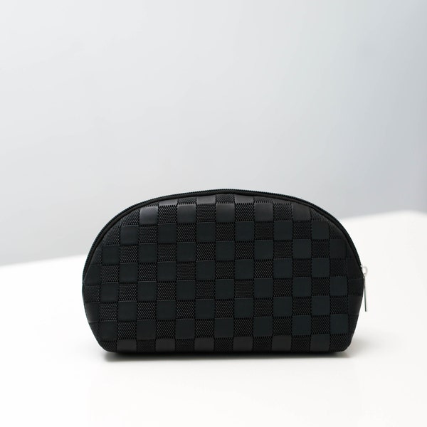 Checkered Cosmetic Pouch - Makeup Bag - Perfect for Gifts!