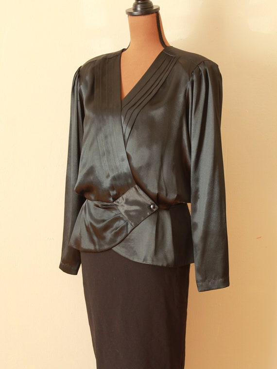 Vintage 1980s XL Power Blouse by Cali / Carry Back
