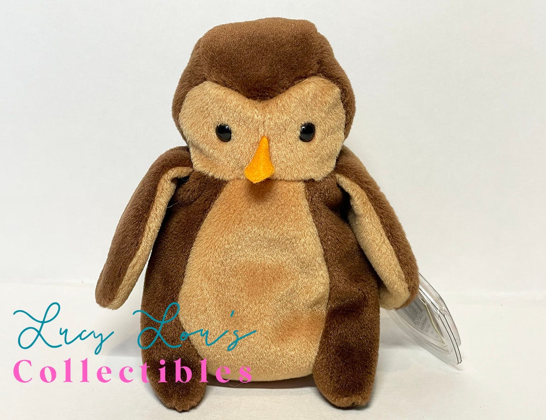 Hoot the Owl Ty Beanie Babies PVC Pellets Retired 4th Etsy