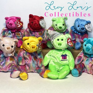 Birthday Bear Ty Beanie Babies, YOU PICK: November Birthday, January, July, August, September, October, FREE Cards w/purchase!