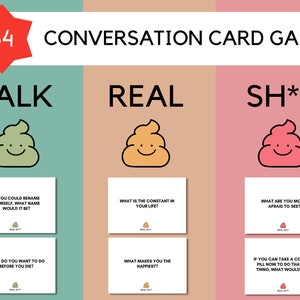 Cartões de conversação | Iniciador de conversa | Cartões de Relacionamento | Fale merda de verdade | Conversa profunda | Download instantâneo | Cartas quebra-gelo