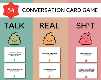 Cartes de conversation | Initiateur de conversation | Cartes de relation | Parlez Real Sh * t | Conversation profonde | Téléchargement instantané | Cartes brise-glace