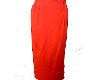 VTG 80s Anastasia Paris by François Viannay Made in France Pencil Wrap Skirt 2/4