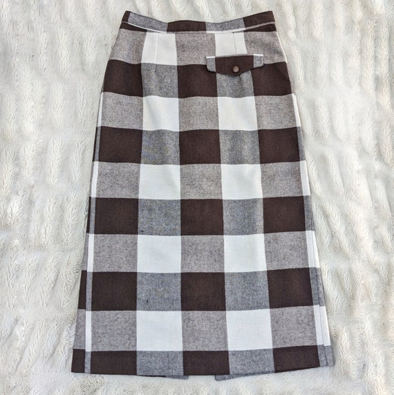 Vintage 1960s Picnic / Checkerboard Plaid Woven M… - image 2