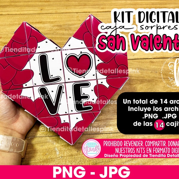 Template Caja Sorpresa San Valentín, Valentine's Day