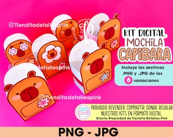 Template Empaque Mochila Capibara, Capybara