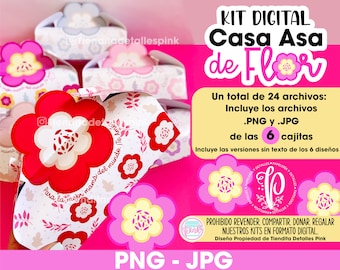 Flower Box Template, Flower Handle Box, Mother's Day Box
