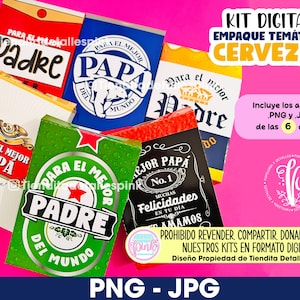 Modelo de embalagem com tema de cerveja, Dia dos Pais, Caixas para o Dia dos Pais
