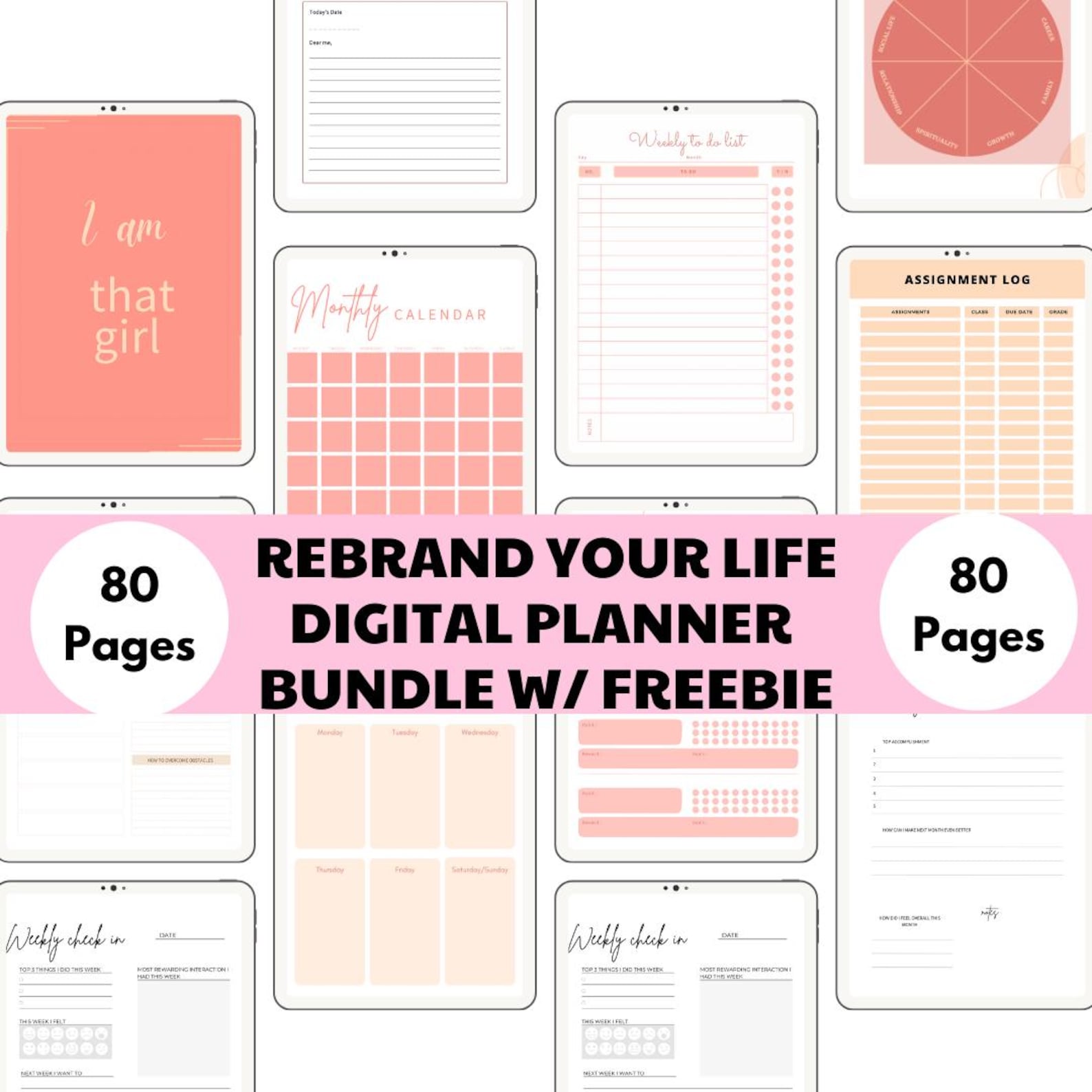 2026 Digital Planner Bundle, Rebrand Your Life, Wellness, Finance ...