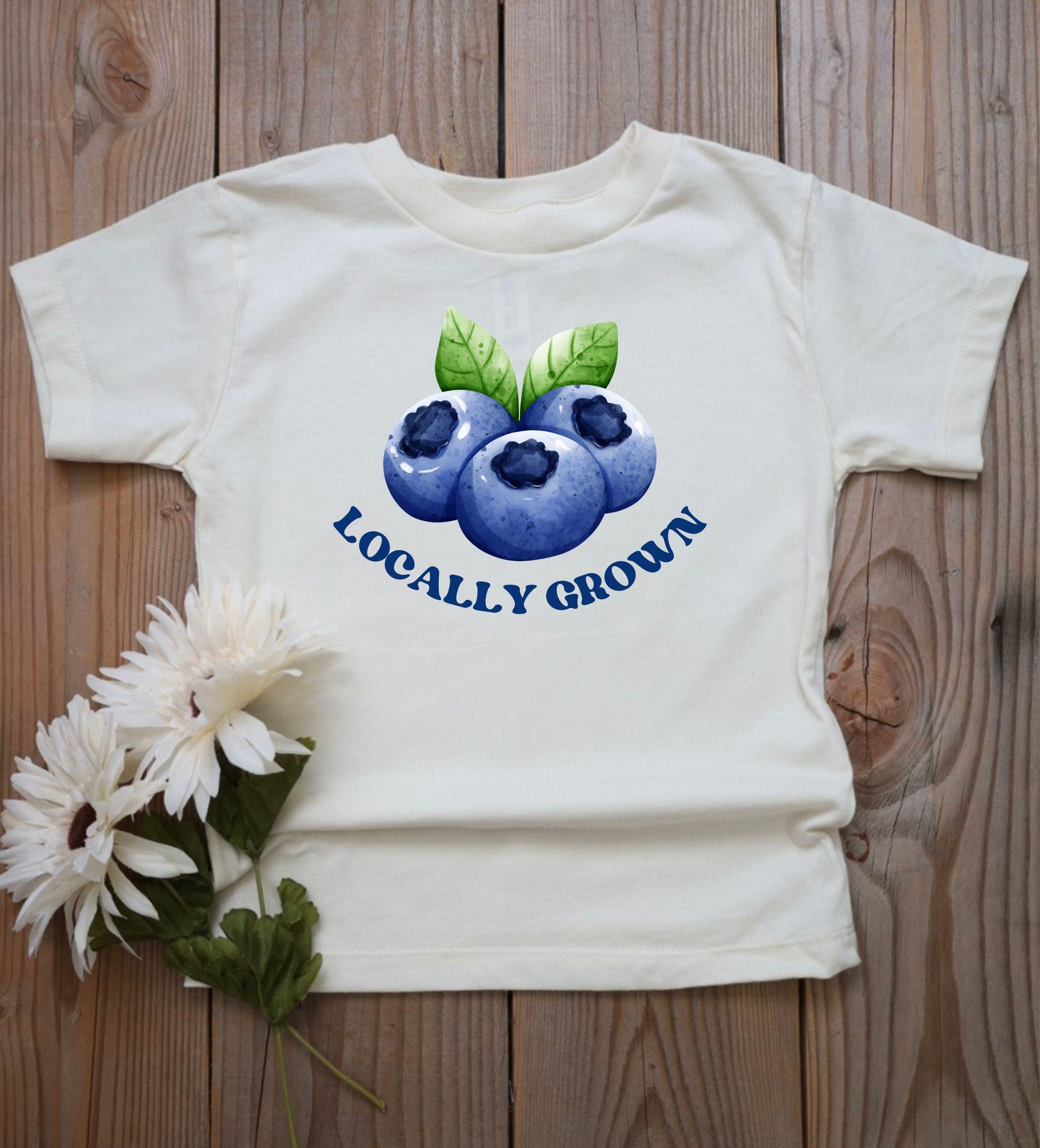 Blueberry t-shirt for girls, blueberry party theme shirt, locally grown, choose your design