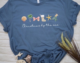 Christmas by the sea, coastal Christmas t-shirt