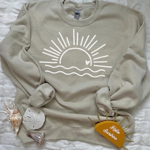 Sunshine crew neck sweatshirt, comfy sweatshirt, sun sweatshirt for women