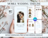 Mobile Wedding Itinerary: Minimalist Timeline, Bridesmaid Schedule (Canva Template)