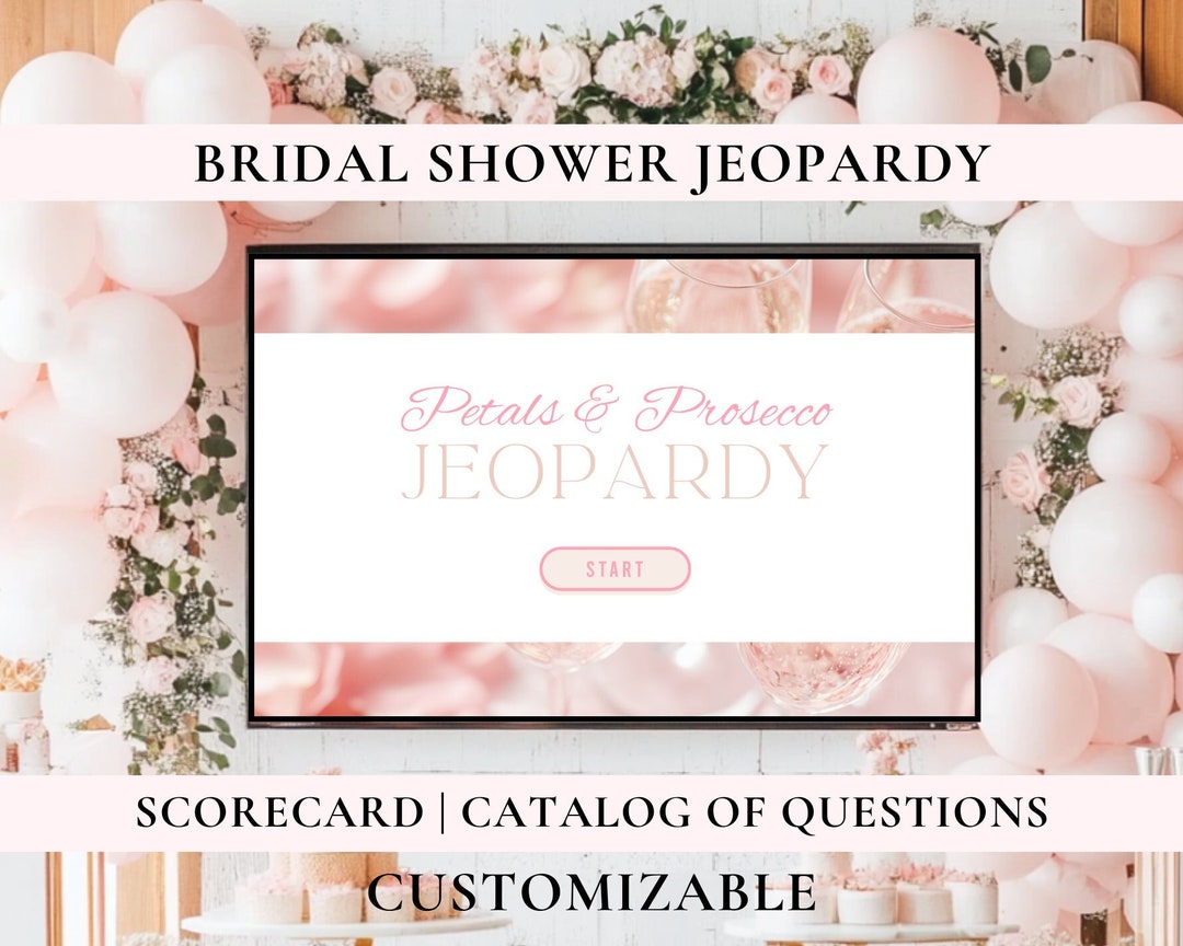 Petals & Prosecco Bridal Shower Jeopardy Game (canva Template) Etsy