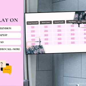 Galentine's Jeopardy Game (Pretty In Pink): Editable Slumber Party Games (Canva Template) image 5