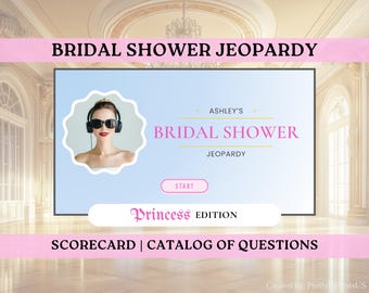 Princess Bridal Shower Jeopardy Spiel: Bearbeitbare Canva Vorlage (Digitaler Download)