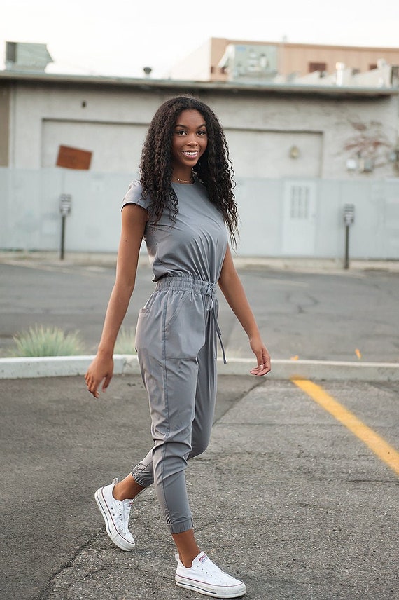 Gray casual jumpsuit sale