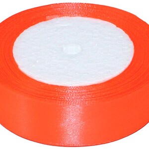 Bright Orange Ribbon | Satin Ribbon 2.5cm/0.9in | 23m/905in | Craft Supplies | Sewing | Gift Wrapping | Party Decor