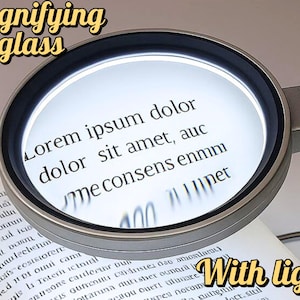 Desktop Magnifier with Marking | LED Light | Magnifying Glass | Craft Tool | Reading Aid | Hobby Lens