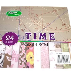 Juego de papel para scrapbooking / 24 hojas de 15 x 15 cm / 160 g/m² / Papel estampado para manualidades / Tarjetería / Suministros decorativos para bricolaje / N.° 1804