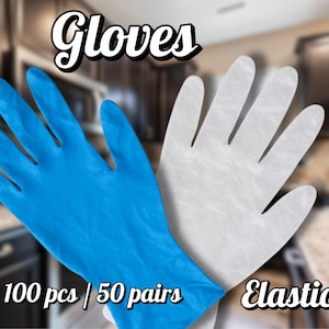 Gloves | 100 pcs | 50 pairs | Disposable | Powder-Free | Durable | Multi-Purpose | Safety Hand Protection