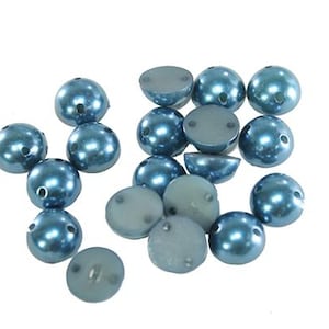 Perle Mezze da Cucire Blu Scuro 10mm/0.39pollici | 500g di Forniture per Lavori Manuali in Vendita all'Ingrosso | Decorazioni Moda
