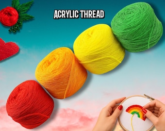 Acrylic Embroidery Thread | 70m/230 ft | 4.5g/0.16oz | Skeins for Cross Stitch | High-Quality Craft Yarn | DIY Needlework Supplies