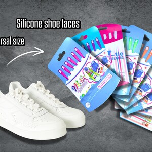 Cadarços de Silicone 12cm / 4.7in | Cadarços Elásticos de Silicone | Kit com 6 Cadarços | Cadarços sem Amarração