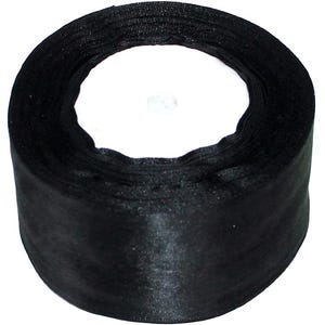 Nastro di Raso 5cm/1,97 in | 23m/905in | Nero | Colore Noir | Fai da te | Decorazione | Confezionamento Regali | Cucito