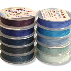 Set di Fili per Perline TYTAN | Mix di Colori | 10 Pezzi | Dimensione 2500 | 0.1mm 100m/0.003937/3937.01in | Toni Blu e Aqua
