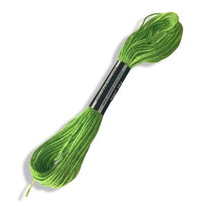 DMC Floss Thread | Cross Stitch Embroidery | 8m Skein | Color 704 | Green | High Quality Cotton Yarn for Needlework