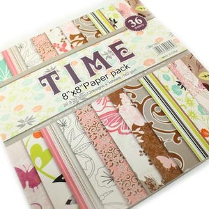 Pack de Papier Scrapbooking | 36 Feuilles | 20,3x20,3cm/8x8in | 160gsm | Fournitures pour Loisirs Créatifs | Papier Décoratif | #1605
