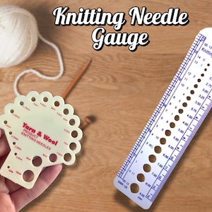 Knitting Needle Gauge | Needle Size Ruler | Yarn Gauge Tool | Wool Measuring | Knitting Supplies | Craft Tool