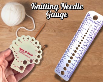 Knitting Needle Gauge | Needle Size Ruler | Yarn Gauge Tool | Wool Measuring | Knitting Supplies | Craft Tool