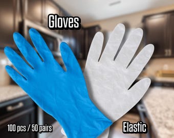 Gloves | 100 pcs | 50 pairs | Disposable | Powder-Free | Durable | Multi-Purpose | Safety Hand Protection