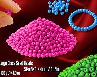 Duże Koraliki Szklane 6/0 ≈ 0,4 mm Luzem | Koraliki do Rękodzieła | Biżuteria DIY | Akcesoria do Tworzenia Biżuterii