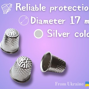 Silver Sewing Thimble 17mm/0.66inches | Metal Thimble for Crafting | Silver Thimble for Sewing 1 piece