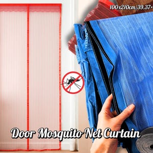 Magnetic Mosquito Net Curtain | Insect Screen Door with Velcro & Decorative Cover | Fly Screen Mesh for Doorways  100x210cm/39.37×82.68in