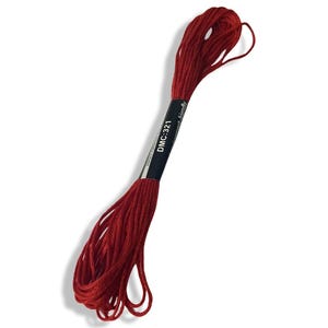 DMC Embroidery Floss | Cross Stitch Thread | Red 321 | 8m Skein | Needlework Craft | High Quality | Sewing Yarn