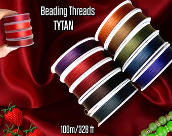 Fili per perline TYTAN | 100m/328ft | Lavoro con perline | Creazione gioielli | Nylon resistente | Ricamo e cucito | Materiali per perline