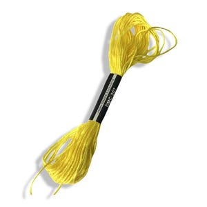 DMC Embroidery Floss | Cross Stitch Thread | Yellow Craft Yarn | 8m Skein | Needlepoint Supplies | Color 307 | Stitching Art