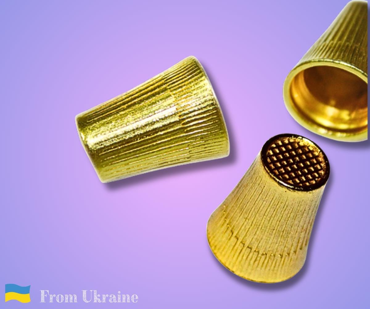 AXEN Fingerhut Set 4-tlg. Metall Gold Nähen Sticke Produktbild-Vorschau 11