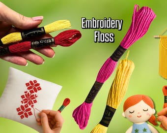 Embroidery Floss 8m/314.96 in | Cross Stitch Thread | Needlepoint Yarn | Craft Sewing Supplies