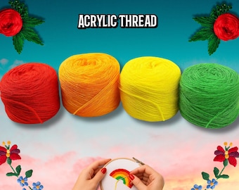 Acrylic Embroidery Thread | 70m/230 ft | 4.5g/0.16oz | Skeins for Cross Stitch | High-Quality Craft Yarn | DIY Needlework Supplies