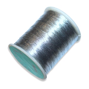 Filo Lurex Argento Metallizzato | Filato Metallico | Cordino Argento Lucido | 100m/394in | 0,1mm/0,004in | Fai da te | Cucito | Ricamo