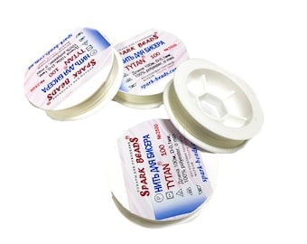 Filo per Perline TYTAN | Bianco | 0,1 mm / 0,004 in | 100 m / 3937 in | Nylon Resistente | Creazione Gioielli | Ricamo e Cucito