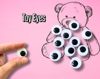Sikkerhedsøjne | Legetøjsøjne | 10 stk | Uden Øjenvipper | Håndværksøjne | Plysøjne | Amigurumi Øjne | Tilbehør til Bamse