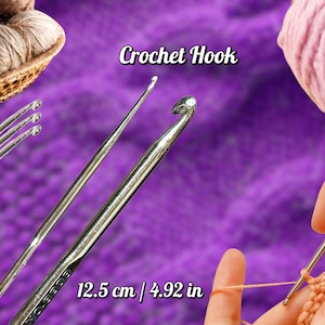 Dual-Sided Metal Crochet Hook | 12.5cm/4.9in | Double-Ended Crafting Tool | Knitting Needle | Sewing Accessory
