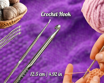 Dual-Sided Metal Crochet Hook | 12.5cm/4.9in | Double-Ended Crafting Tool | Knitting Needle | Sewing Accessory