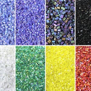 100g/3.53oz  Glass Tube Seed Beads Mix | 7 Color Set for Jewelry | DIY | Crafting | Embroidery | Matte | Rainbow | Beading Supplies